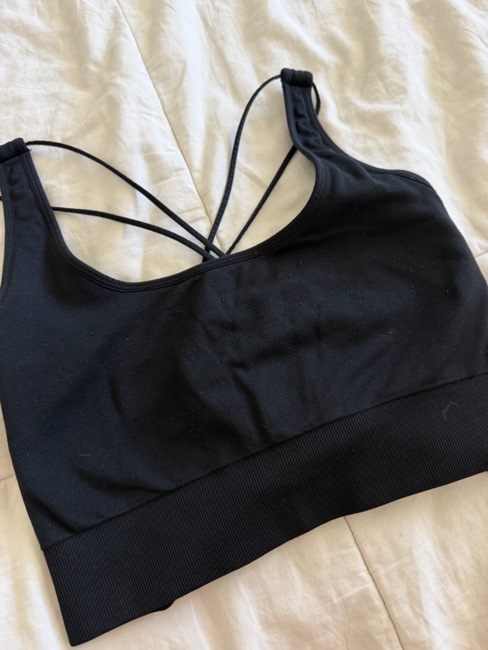 NVGTN Black Lace-Up Back Strappy Sports Bra - Picture 3 of 4